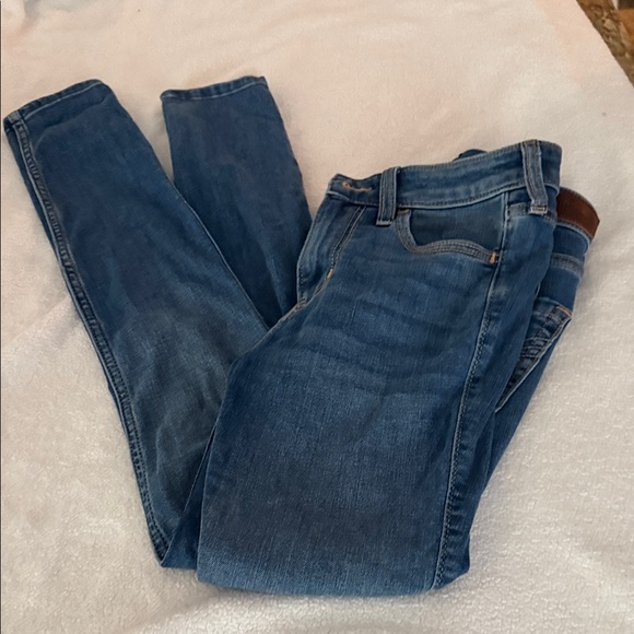 Hollister Blue Denim Jeans with Brown Patch - Picture 1 of 4